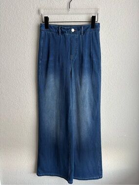 Halara Flex Denim Wide Leg Jeans Women’s Small Blue High Rise Pull On Pants